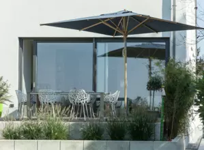 Kunststoff Hebeschiebetür von außen