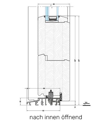 UD-Line Holzhaustür Schnittzeichnung