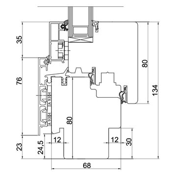 Wood-Line Holz-Aluminium IV 68 Schnittzeichnung