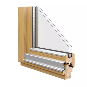 Wood-Line IV 68 Musterecke von außen 2 Regenschienen