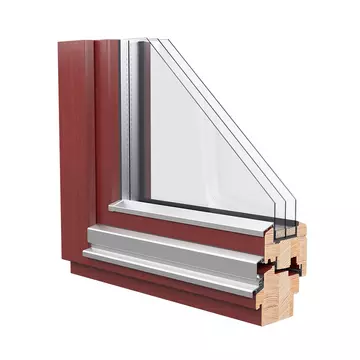 Wood-Line IV 92 Musterecke von außen 2 Regenschienen