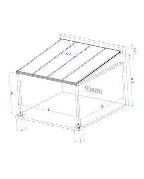 TERRA Pergola GLER Schnittzeichnung