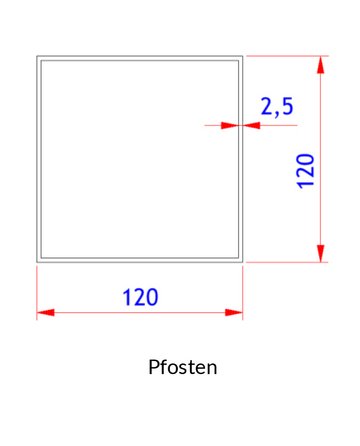 TERRA Pergola GLER - Schnittzeichnung Pfosten