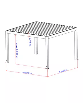 Terra Bioclimatic MAA technische Zeichnung mit Maßen