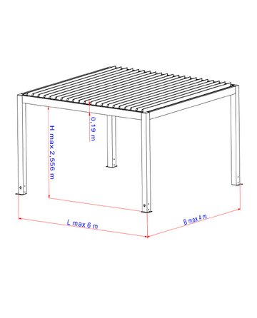 Terra Bioclimatic MAA technische Zeichnung mit Maßen