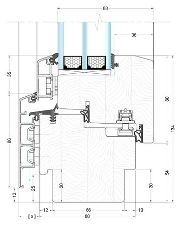 UD-Line Holz-Aluminium Fenster IV 88 Standard UD-Line Holz-Aluminium Fenster IV 88 Standard