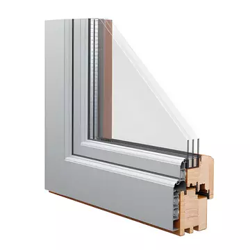 Wood-Line IV 68 Holz-Aluminium Musterecke von außen