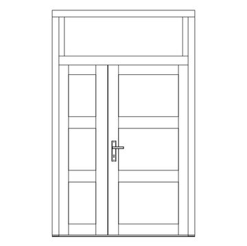 Wood-Line Holzhaustür Ansicht von außen