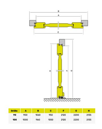 Falztür Schnittzeichnung