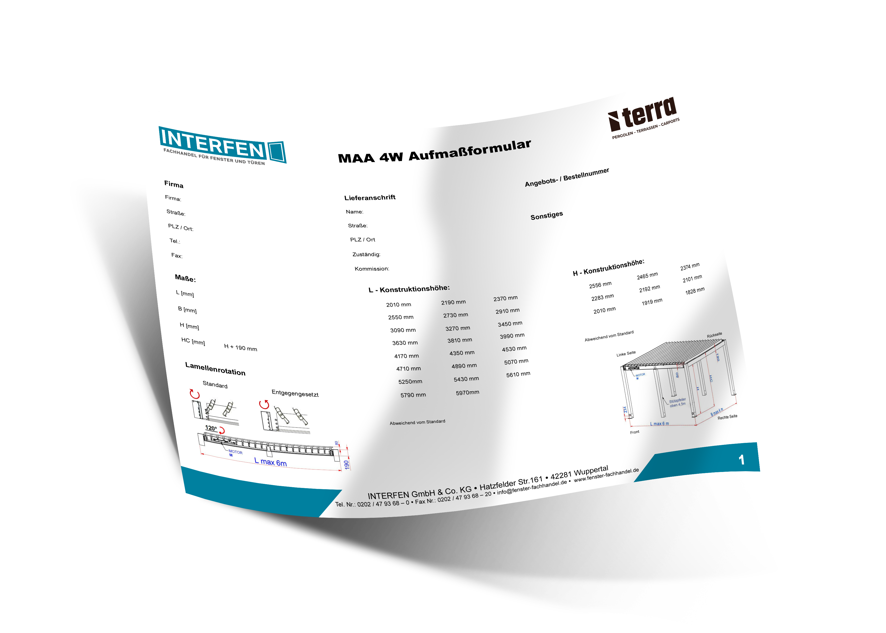 Terra Bioclimatic MAA Bestellformular