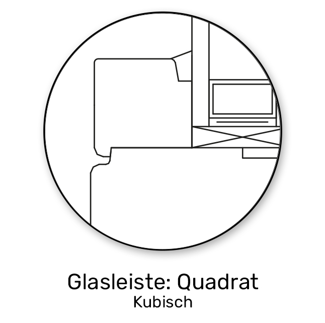 Wood-Line Glasleiste Quadrat