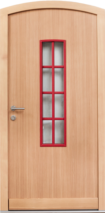 Flügelkonstruktion mit Glasfüllung und Garnitur auf Rosette