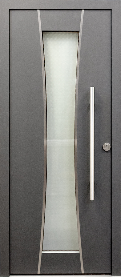 Holz-Aluminium Haustür der Serie Premium-Line mit Stoßgriff (HT-P-408)