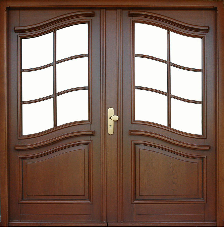 2-Flügelige Hauseingangstür mit Drücker