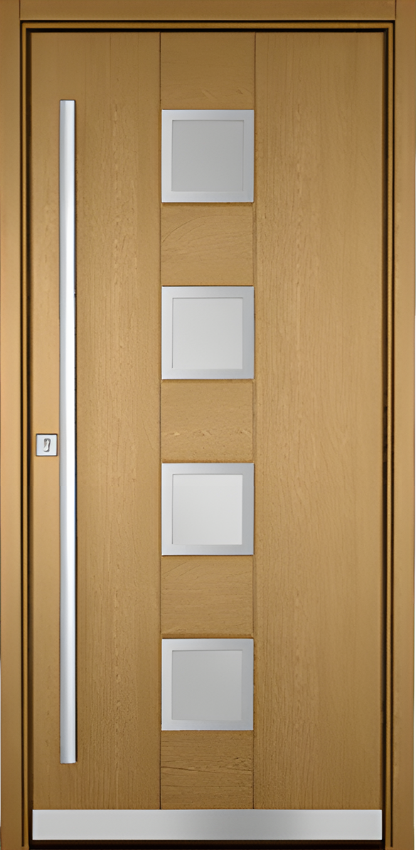 Holz-Haustür TREND 502-Edelstahl