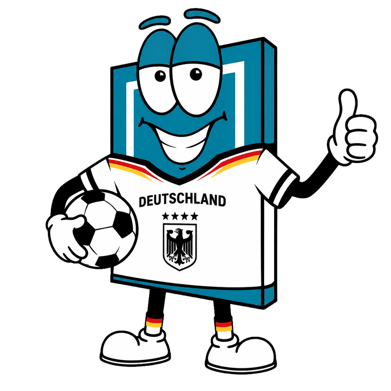 INTERFEN Maskottchen im Fußball Trikot