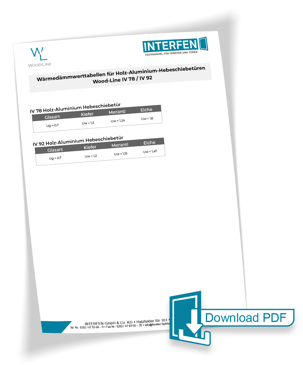 Wood-Line Wärmedämmwerte Holz-Aluminium Hebeschiebetüren
