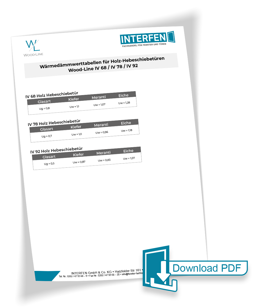 Wood-Line Wärmedämmwerte Holz-Hebeschiebetüren